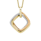 14 Karat Gold Tri-Color Pendant includes 16-18" Chain with Lobster Clasp