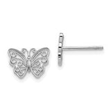 10 Karat White Gold Butterfly Post Earrings