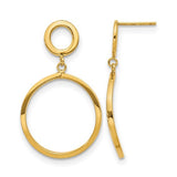 10 Karat Yellow Gold Round Cutout Post Dangle Earrings