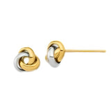 10 Karat Two Toned Love Knot Post Earrings