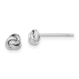 14 Karat White Gold 4.5mm Love Knot Post Earrings