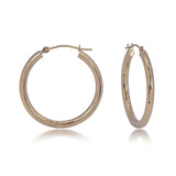 14 Karat Yellow Gold 50X2.5mm Large Tube Hoops