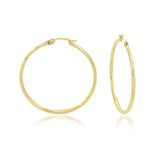14 Karat Yellow Gold 2X38mm Polish Hoop Earrings