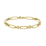 14 Karat Yellow Twisted Link 7" Bracelet Lobster Clasp