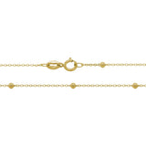 14 Karat Yellow Gold 1.8mm Bead Station Cable Chain 16-18"