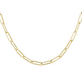 14 Karat Yellow Gold Solid Paper Clip Chain 18" Lobster Clasp