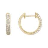 14 Karat Yellow Gold 74 Diamonds=.50 Carat Hinged Hoop Earrings