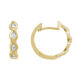 14 Karat Yellow Gold 8 Diamonds=0.08 Carat Infinity Huggie Hoop Earrings