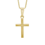 14 Karat Yellow Gold 13x19mm Cross Necklace with .9mm 16-18" Cable Chain