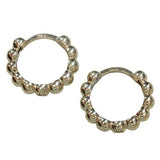 14 Karat Yellow Gold Beaded Hoop Earrings