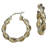 14 Karat Yellow Gold Twisted Hoop Earrings