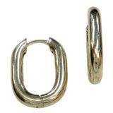 14 Karat Yellow Gold Rounded Oval Tube Earrings