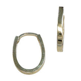 14 Karat Yellow Gold Small Oval Hoop Earrings
