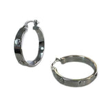 14 Karat White Screw Hoop Earrings
