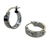 14 Karat White Small Screw Hoop Earrings