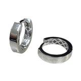 14 Karat White Plain Hoop Earrings