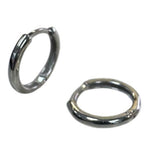14 Karat White Gold Small Oval Hoop Earrings