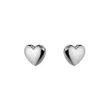 Sterling Silver-Rhodium Plated 6mm Heart Stud Earrings