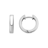 Sterling Silver Rhodium Plated Huggie Hoop Earrings