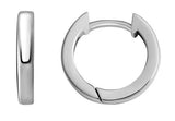 Sterling Silver-Rhodium Plated 14x2mm Square Edge Hinged Huggie Hoop Earrings