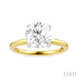 1/20 Ctw Circular Shape Round Cut Diamond Semi-Mount Engagement Ring in 14K Yellow and White Gold