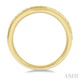1 Ctw Curved Center Milgrain Border Round Cut Diamond Wedding Band in 14K Yellow Gold