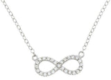 Sterling Silver Small Cubic Zirconia Reversible Inifinity Necklace