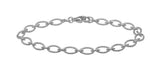 Sterling Silver 5.5mm Oval Textured Cable Link 7" Bracelet