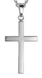 Sterling Silver Rhodium Cross Necklace with 20