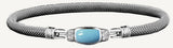 Sterling Silver Classic Mesh Bracelet Turquoise 10 Lab Grown Diamonds=.10 Carat EF VVS 7"