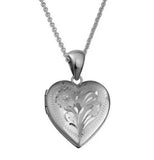 Sterling Silver Rhodium Heart 15.5X15mm Locket 16-18
