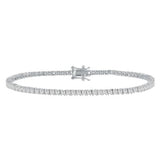 Sterling Silver 3mm Princess Cut Cubic Zirconia Tennis Bracelet 7.5