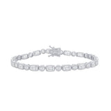 Sterling Silver Round and Rectangle Cubic Zirconia 7