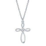 Sterling Silver .05 Carat Diamond Accent Cross Necklace