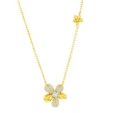 Sterling Silver Gold Plated Polished and Cubic Zirconia 16