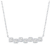 Sterling Silver Square Bezel-Set Cubic Zirconia Bar 16