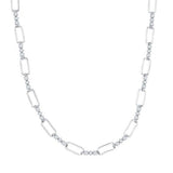 Sterling Silver Paperclip and Cubic Zirconia Necklace 16