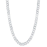 Sterling Silver 4.4mm Cuban Rhodium Plated Chain 18"