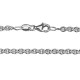 Sterling Silver-Rhodium Plated 20" 3mm Cable Chain with Lobster Clasp