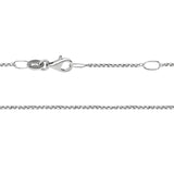 Sterling Silver-Rhodium Plated 18-20" 1.25mm Diamond Cut Cable Chain with Lobster Clasp
