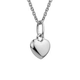 Sterling Silver-Rhodium Plated 8mm Puffy Heart Pendant on .7mm 14-15