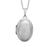Sterling Silver 23X16mm Oval Locket 1.3mm Chain 16-18"