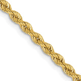 14K 20 inch 2.5mm Regular Rope with Lobster Clasp Chain