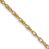 14K 20 inch Carded 1.35mm Cable Rope with Spring Ring Clasp Chain