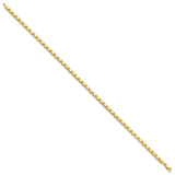 14k Polished Double-Sided Hearts Double Link 10 inch Anklet
