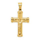 14K Hollow Crucifix Reversible to Cross Pendant