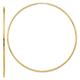 14k 1.2x63mm Polished Endless Tube Hoop Earrings