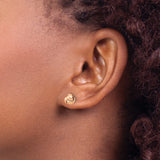 14k Rose Gold 6.5mm Polished Love Knot Post Earrings