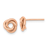 14k Rose Gold 8mm Polished Love Knot Post Earrings