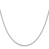 14K White Gold 20 inch 1.1mm Box with Lobster Clasp Chain